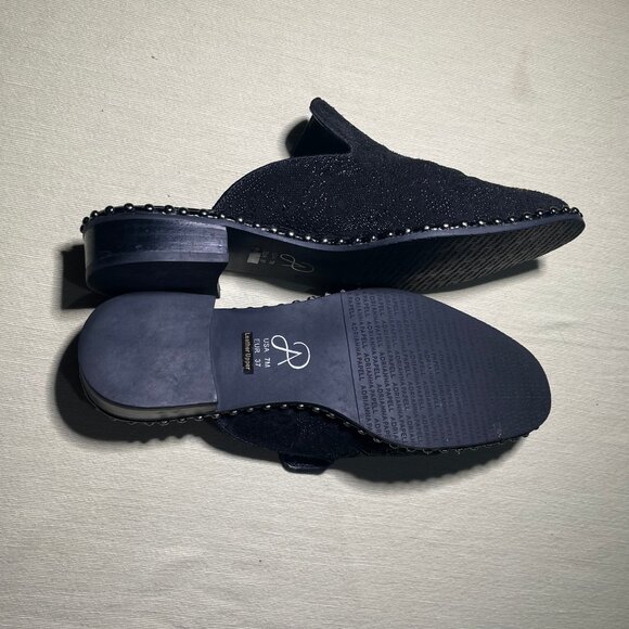 ADRIANNA PAPELL Maura Studded and Embellished Leather Mules in Black Women's 7M - Picture 5 of 8